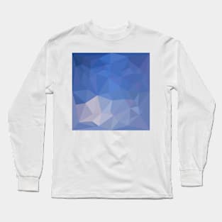 Powder Blue Abstract Low Polygon Background Long Sleeve T-Shirt